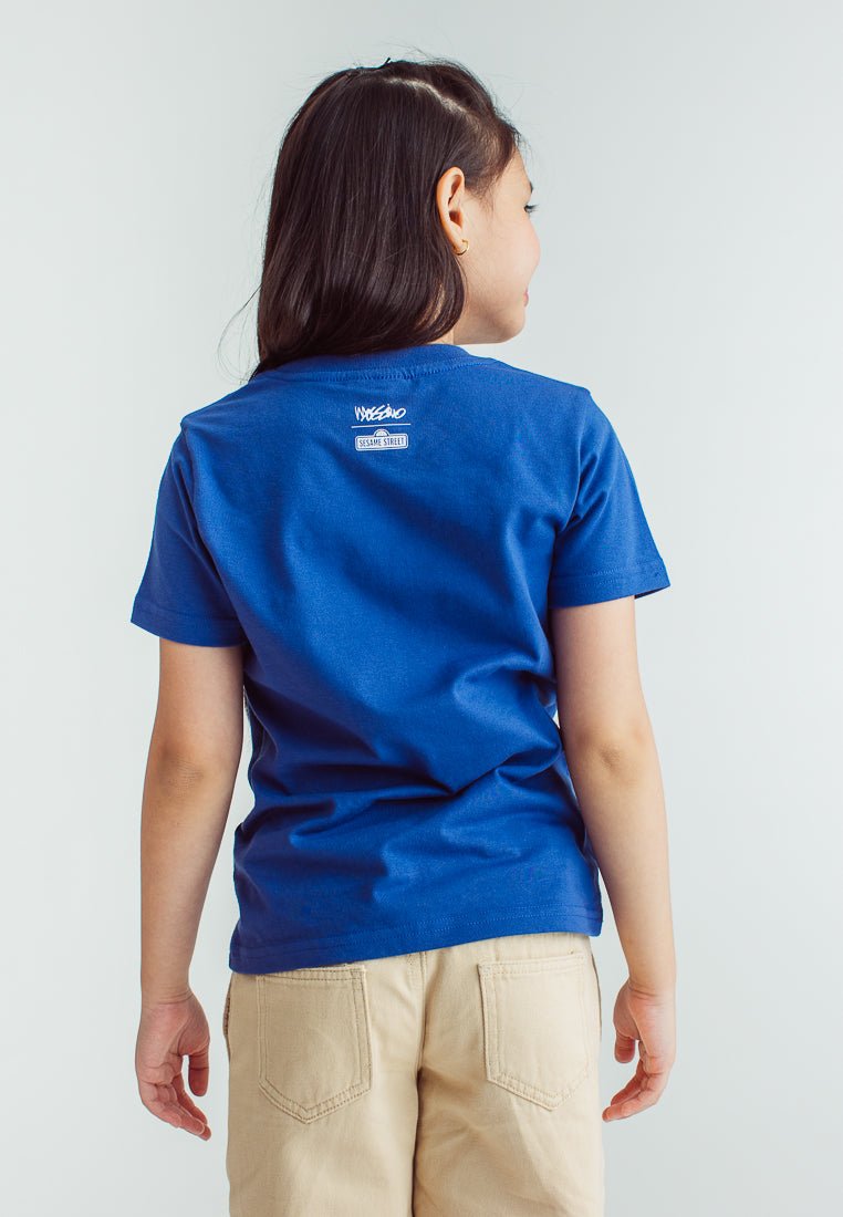 Royal Blue Sesame Street Kids Basic Tshirt with Cookie Flat Print Design - Mossimo PH