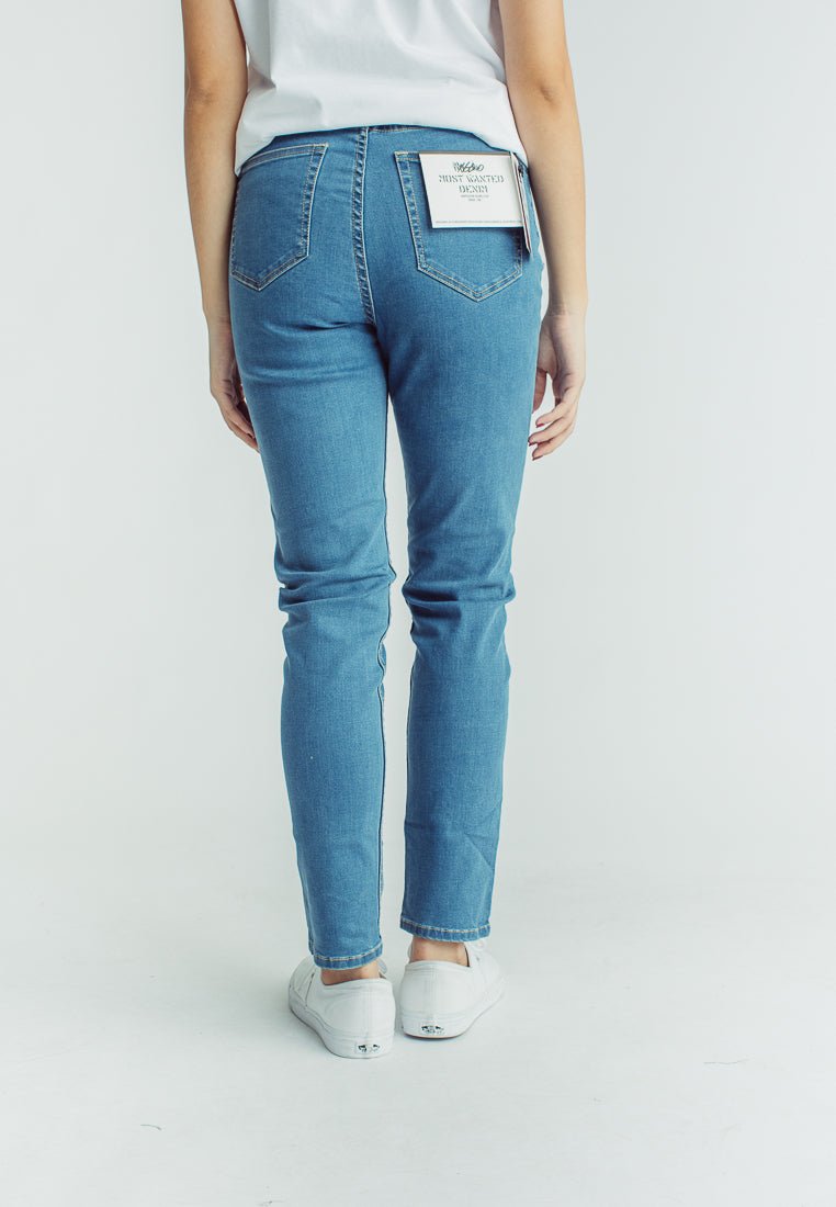 Selena Medium Blue Womens Five Pocket Mom Slim High Jeans - Mossimo PH