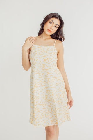 Shaina Ochre Square Neck Dress with Front Slit - Mossimo PH