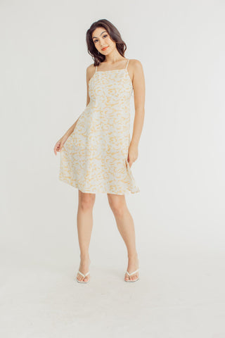 Shaina Ochre Square Neck Dress with Front Slit - Mossimo PH