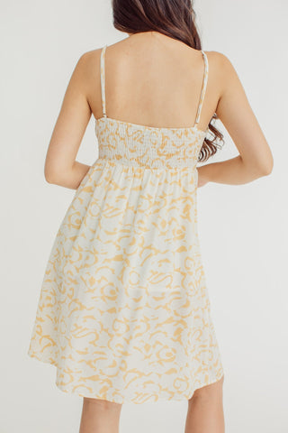 Shaina Ochre Square Neck Dress with Front Slit - Mossimo PH