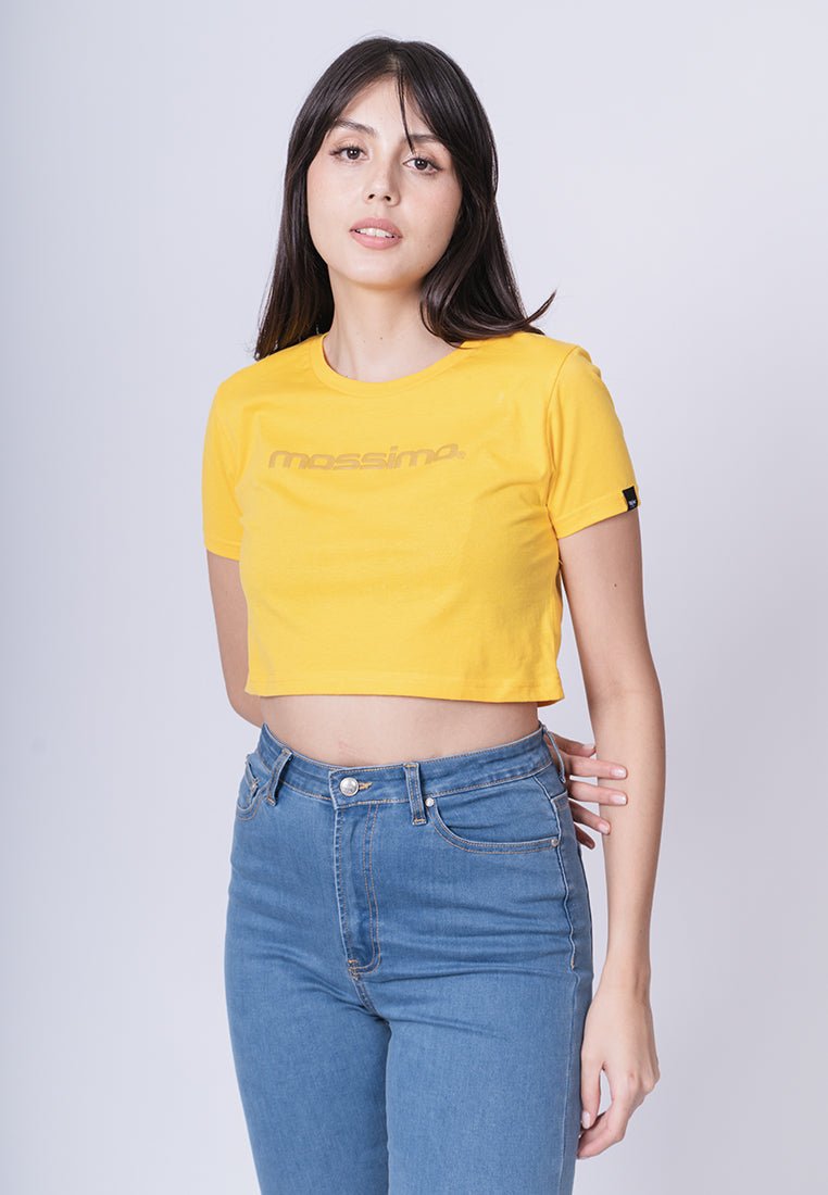 Spectra Yellow with Mossimo Minimal Branding with Embossed print Super Cropped Fit Tee - Mossimo PH