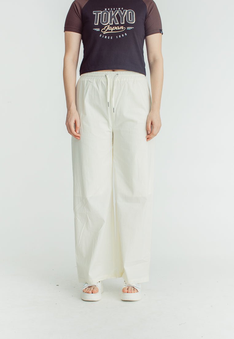 Stacy Cream Wide Leg High Waist with Drawstring on Waistband - Mossimo PH