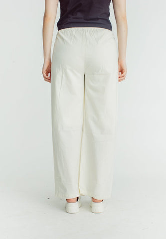 Stacy Cream Wide Leg High Waist with Drawstring on Waistband - Mossimo PH