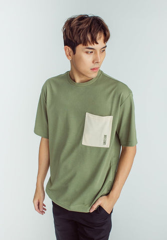 Stephen Color Block Round Neck Urban Fit Tee with Embroidery - Mossimo PH