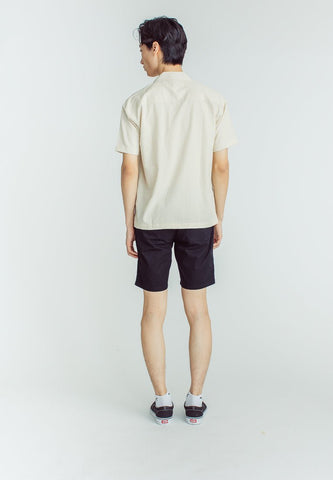 Troy Beige Fashion Button Down with Embroidery - Mossimo PH