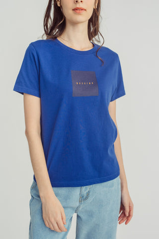 Twilight Blue with Mossimo Boxed Design Classic Fit Tee - Mossimo PH
