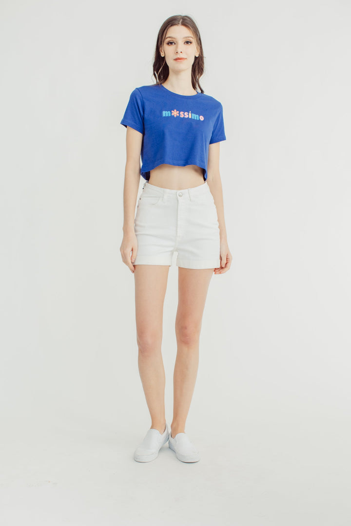 Twilight blue with Mossimo Multi Colored Branding Vintage Cropped Fit Tee - Mossimo PH