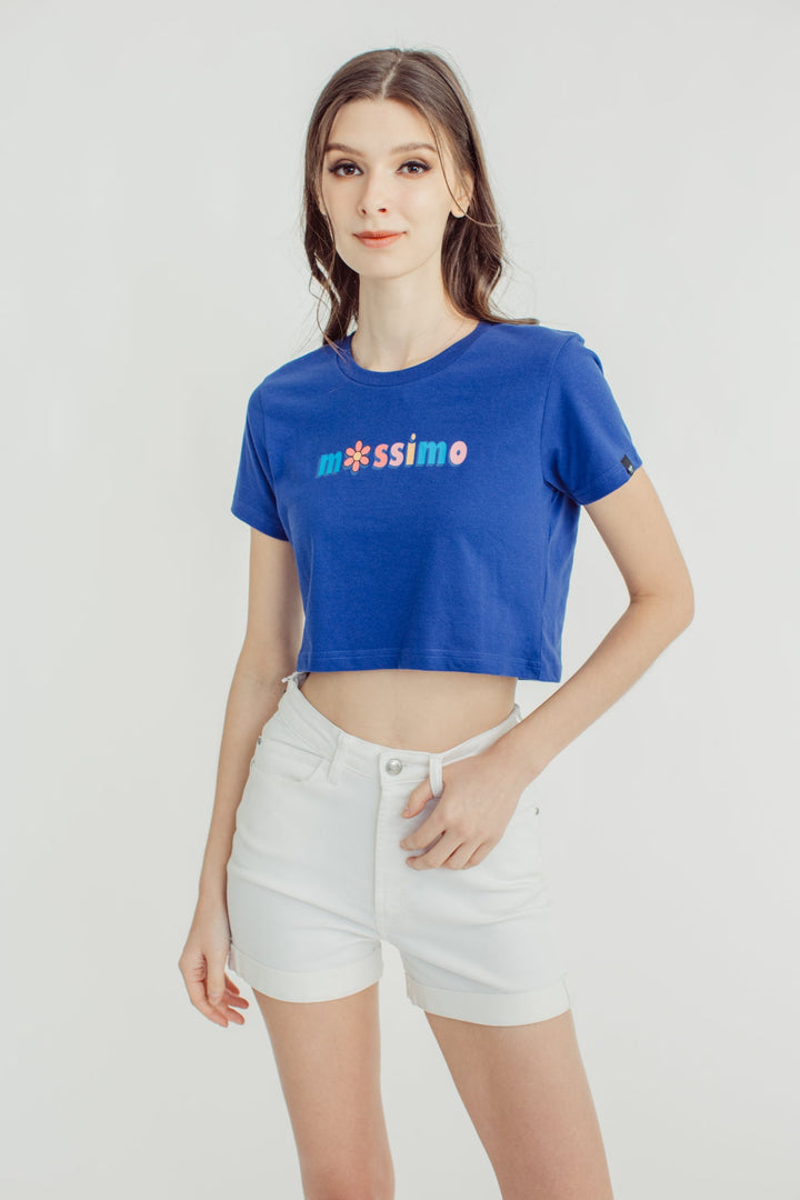 Twilight blue with Mossimo Multi Colored Branding Vintage Cropped Fit Tee - Mossimo PH