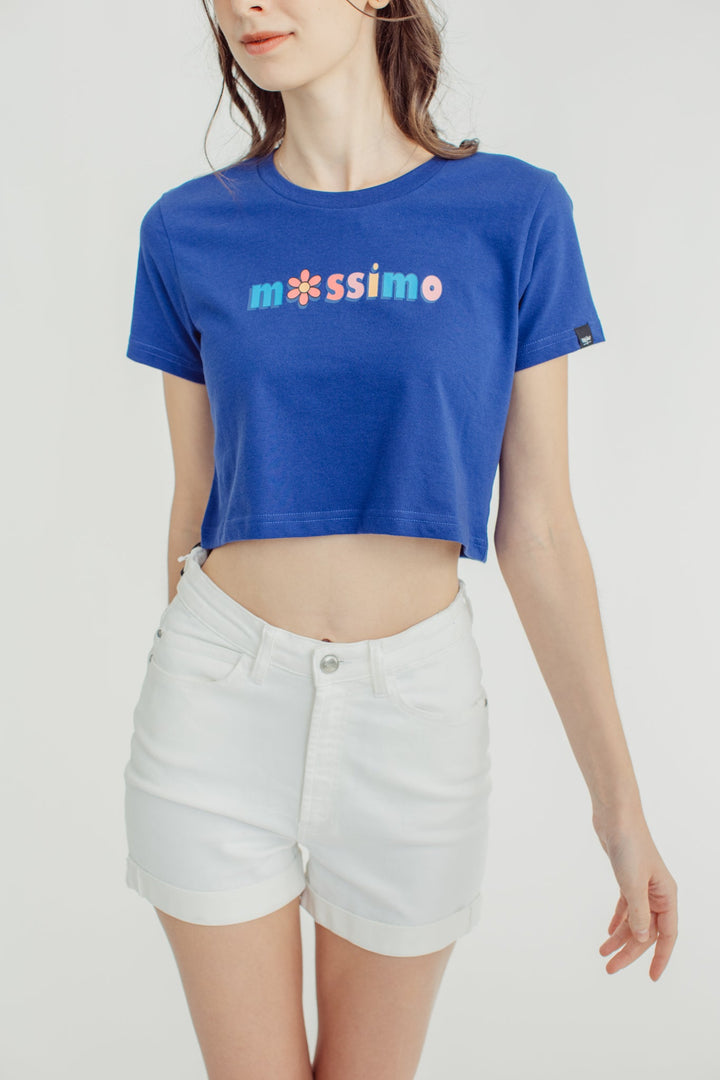 Twilight blue with Mossimo Multi Colored Branding Vintage Cropped Fit Tee - Mossimo PH