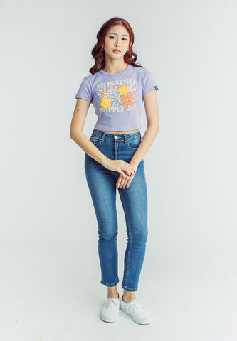 Violet Tulip Premium Mossimo Supply Co. Florals with Discharged Print New Generation Cropped Fit Tee - Mossimo PH