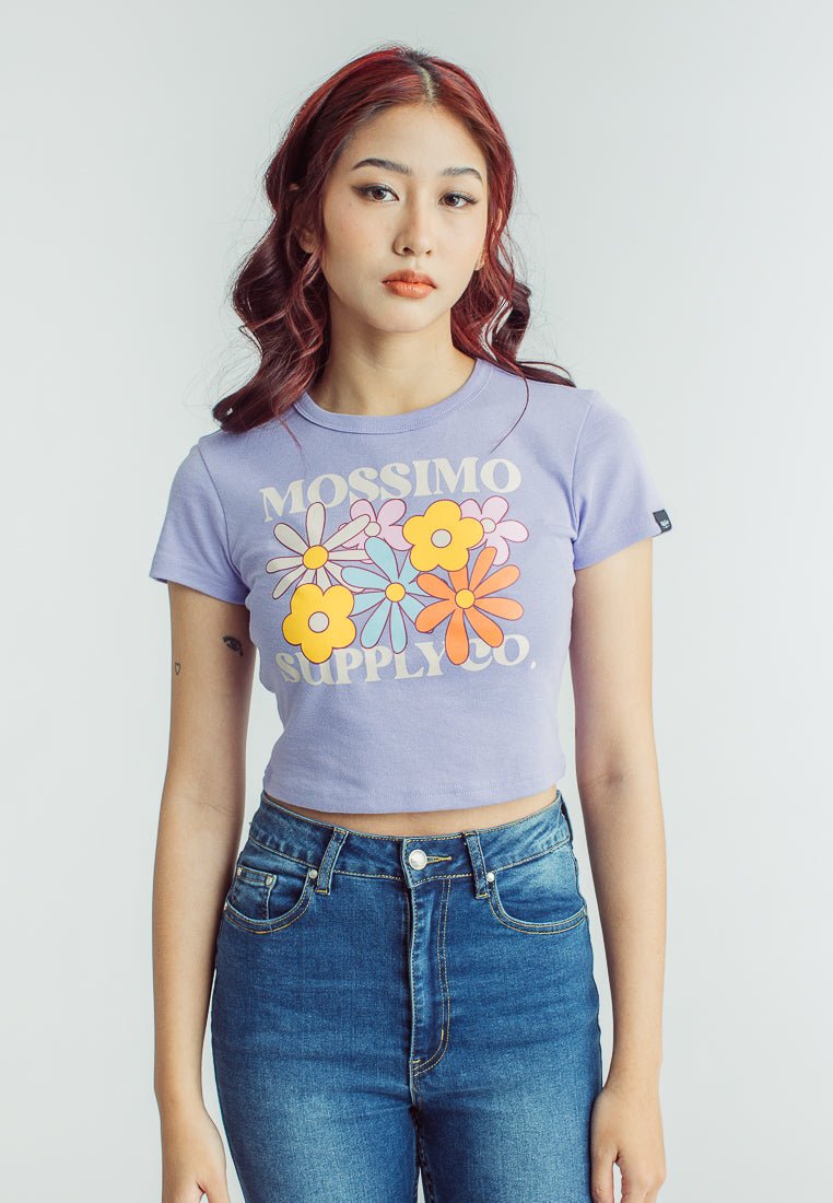 Violet Tulip Premium Mossimo Supply Co. Florals with Discharged Print New Generation Cropped Fit Tee - Mossimo PH