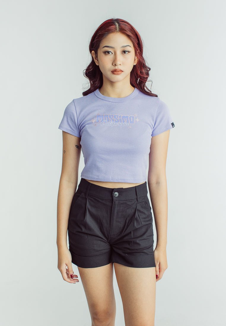 Violet Tulip Premium with Mossimo Cali Flat and High Density Shimmer Print New Generation Cropped Fit Tee - Mossimo PH