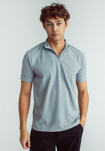 Wendell Dark Gray Mock Collar Classic Fit with Embroidery - Mossimo PH
