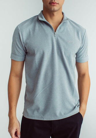 Wendell Dark Gray Mock Collar Classic Fit with Embroidery - Mossimo PH
