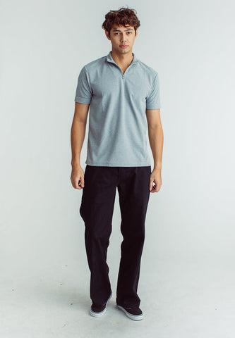 Wendell Dark Gray Mock Collar Classic Fit with Embroidery - Mossimo PH