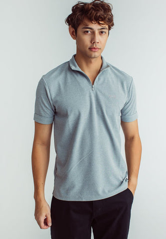 Wendell Dark Gray Mock Collar Classic Fit with Embroidery - Mossimo PH