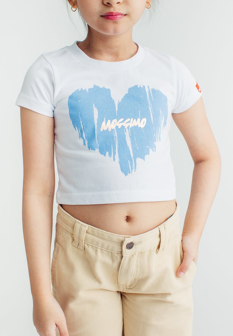 White Basic Cropped Graphics Tshirt - Mossimo PH