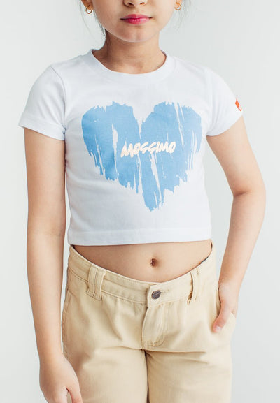White Basic Cropped Graphics Tshirt - Mossimo PH