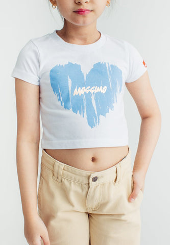 White Basic Cropped Graphics Tshirt - Mossimo PH