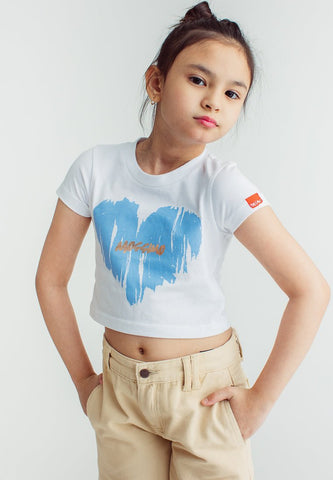 White Basic Cropped Graphics Tshirt - Mossimo PH