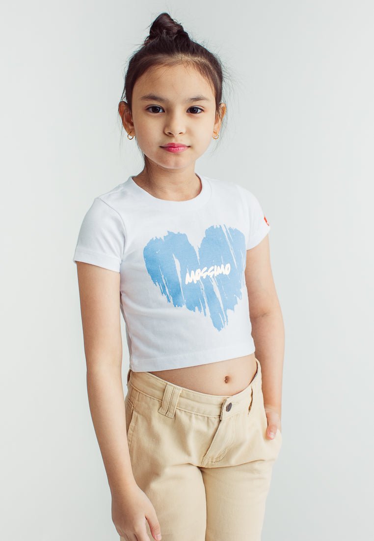 White Basic Cropped Graphics Tshirt - Mossimo PH