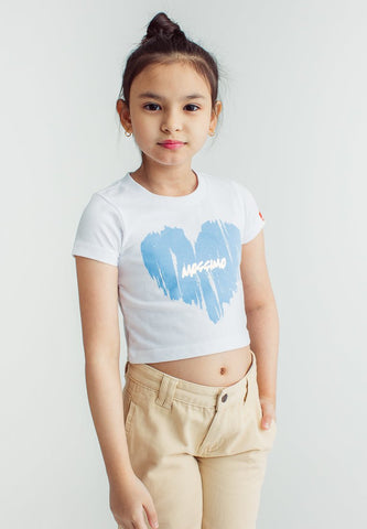 White Basic Cropped Graphics Tshirt - Mossimo PH