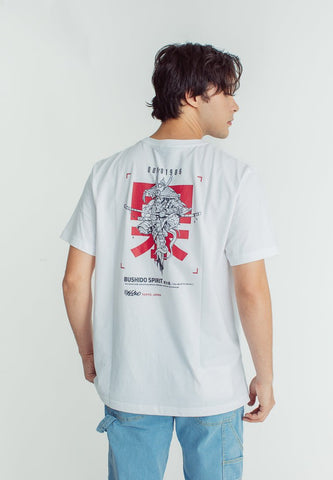White Basic Round Neck Modern Fit Tee with Flat Print - Mossimo PH