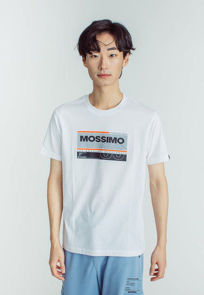 White Basic Round Neck with Flat print Muscle Fit Tee - Mossimo PH