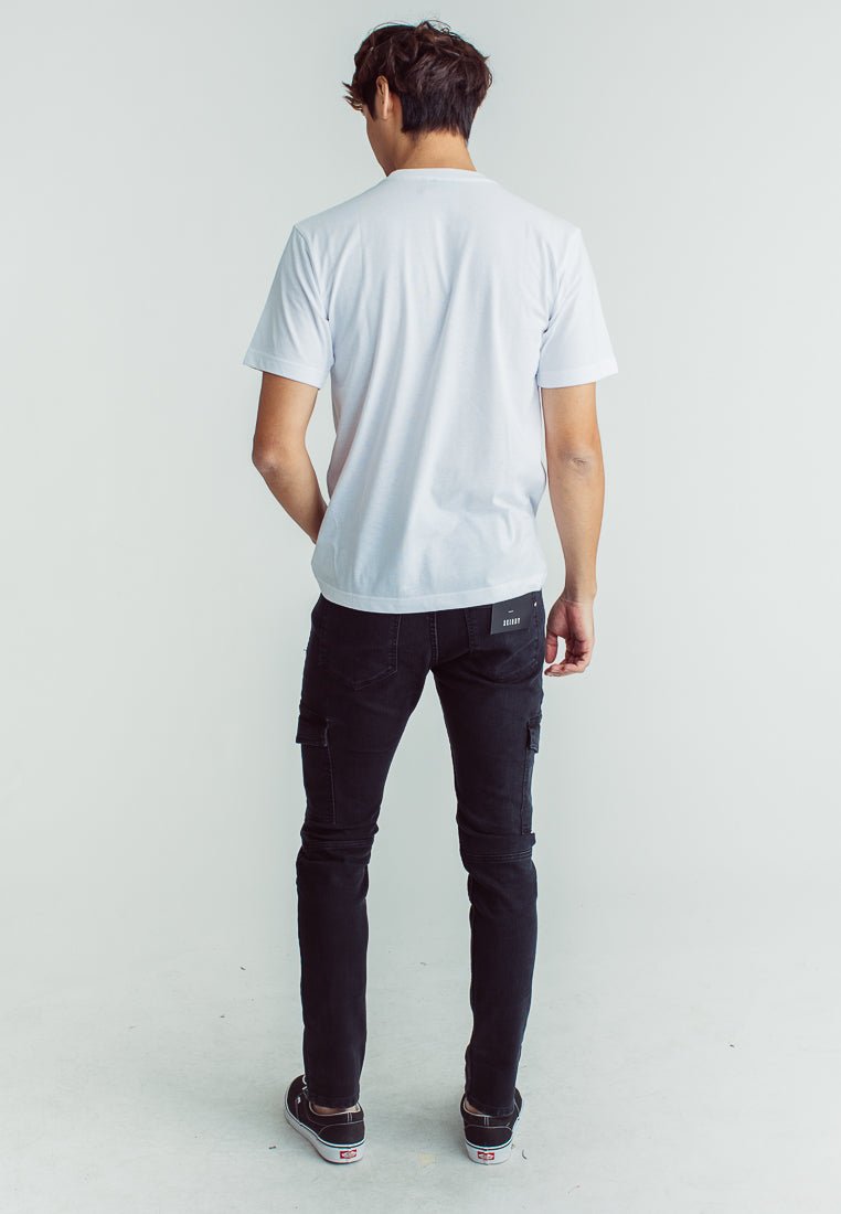 White Basic Round Neck with Gradient Flat Print Comfort Fit Tee - Mossimo PH