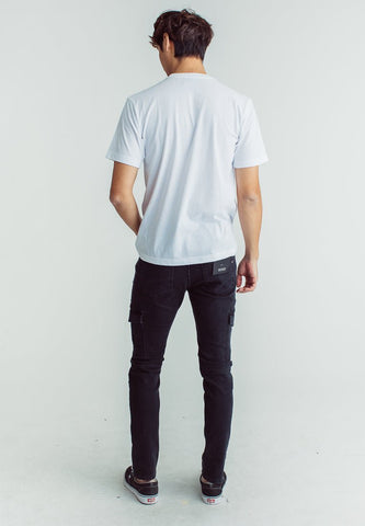 White Basic Round Neck with Gradient Flat Print Comfort Fit Tee - Mossimo PH