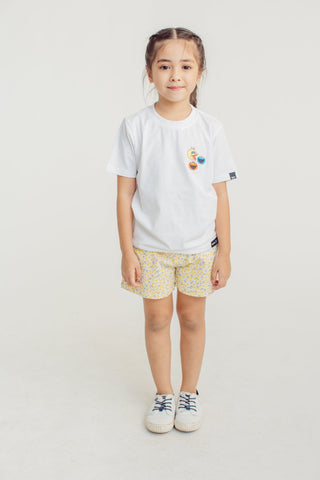 White Basic Tshirt with Elmo, Cookie Monster, and Big Bird Embroidery - Mossimo PH