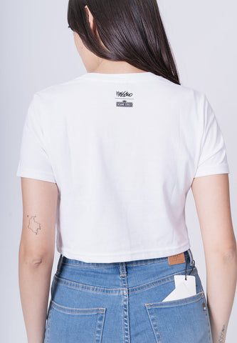 White Elmo with Patterned Heart Soft Touch and High Density Print Super Cropped Fit Tee - Mossimo PH