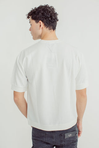 White Fashion Round Neck with Embroidery Urban Fit Tee - Mossimo PH