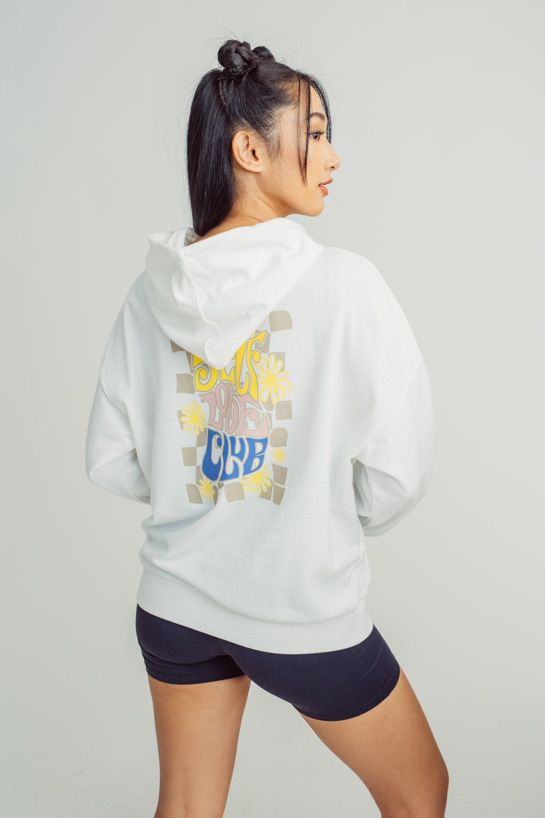 White Fashion Shoulder Drop Retro Jacket with Flat Print Oversize Fit - Mossimo PH