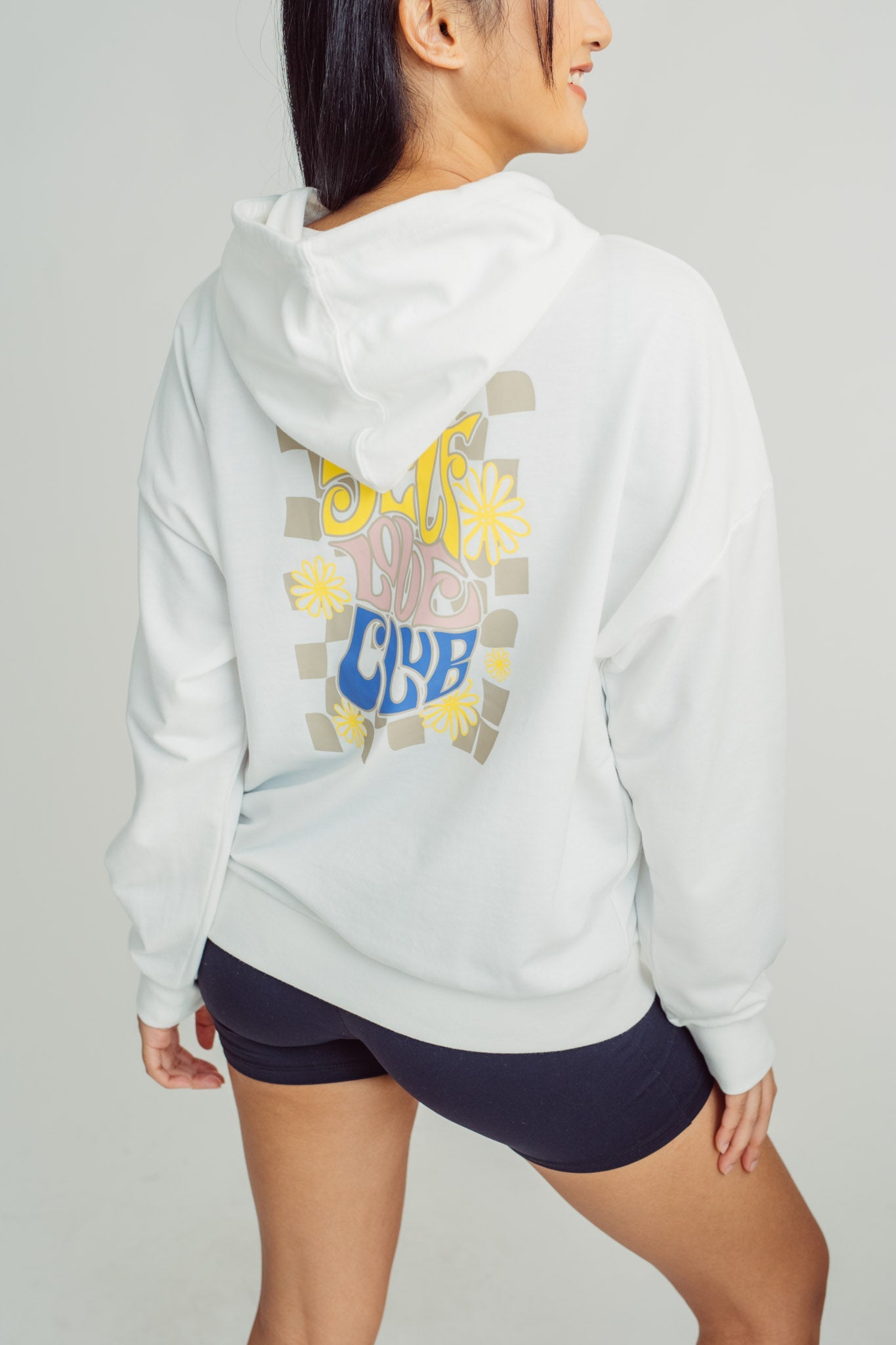 White Fashion Shoulder Drop Retro Jacket with Flat Print Oversize Fit - Mossimo PH