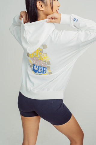 White Fashion Shoulder Drop Retro Jacket with Flat Print Oversize Fit - Mossimo PH