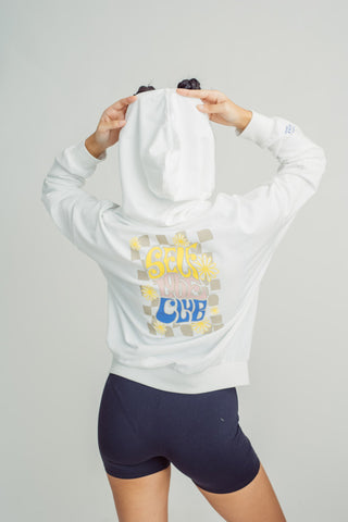 White Fashion Shoulder Drop Retro Jacket with Flat Print Oversize Fit - Mossimo PH