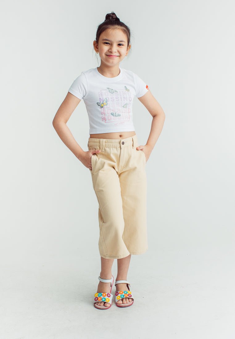 White Girls Basic Cropped Tshirt with Butterfly Design - Mossimo PH