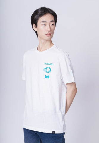 White Modern Fit Basic Round Neck Tee with Embroidery - Mossimo PH
