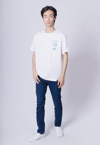 White Modern Fit Basic Round Neck Tee with Embroidery - Mossimo PH