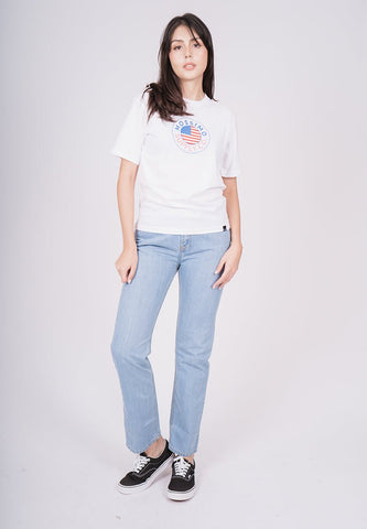 White Mossimo Supply Co with Rounded Flag Flat Print Modern Fit Tee - Mossimo PH