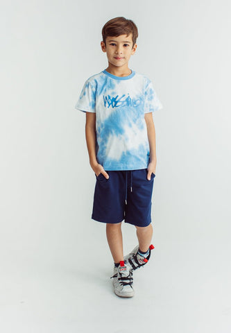 White Navy Tie Dye Shirt and Short Set - Mossimo PH