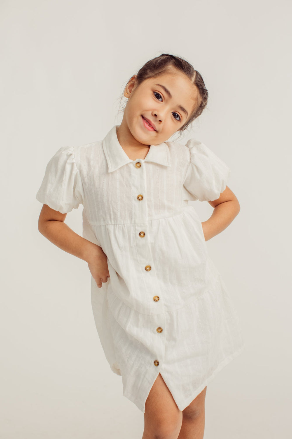 White Puff Sleeve Shirt Dress Girls Kids - Mossimo PH