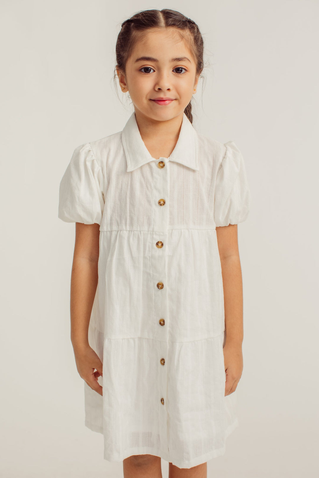 White Puff Sleeve Shirt Dress Girls Kids - Mossimo PH