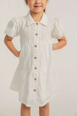 White Puff Sleeve Shirt Dress Girls Kids - Mossimo PH
