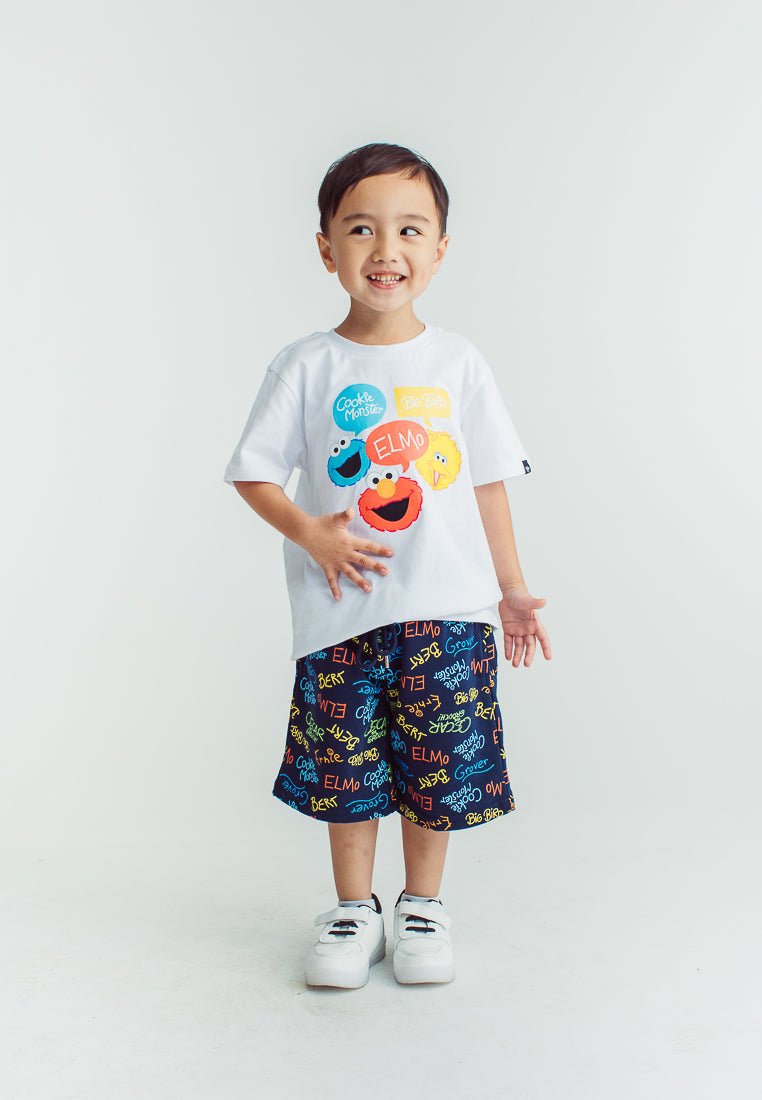 White Sesame Street Printed Tshirt and Short Set - Mossimo PH