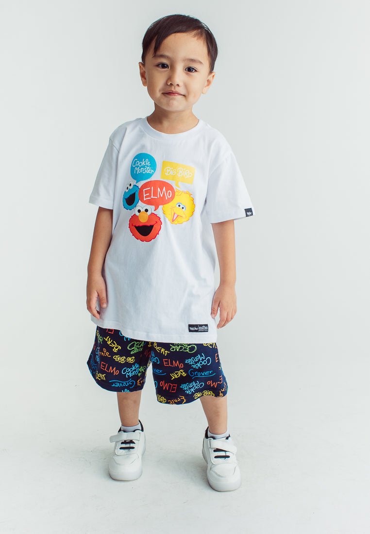 White Sesame Street Printed Tshirt and Short Set - Mossimo PH