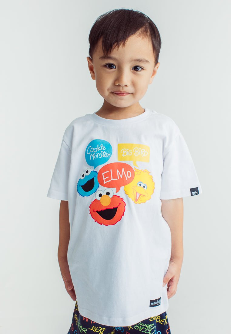 White Sesame Street Printed Tshirt and Short Set - Mossimo PH