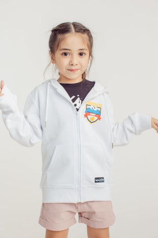 White Sesame with Cookie Monster Patch Kids Hoodie - Mossimo PH